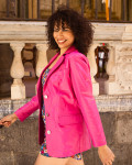 Women's Fuchsia Leather Jacket - Clarissa | Leather Trend