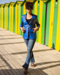Women's Electric Blue Leather Jacket - Clarissa | Leather Trend