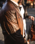 Men's Brown Leather Biker Jacket – U05 | Leather Trend