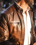 Men's Brown Leather Biker Jacket – U05 | Leather Trend