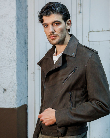 Chiodo in Nabuk da Uomo - Armando | Leather Trend