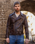 Men's Dark Brown Three-Pocket Perfecto - Armando | Leather Trend