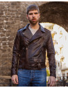 Men's Dark Brown Three-Pocket Perfecto - Armando | Leather Trend
