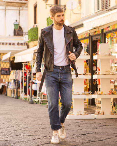 Chiodo Tre Tasche Uomo in Pelle Asportata - Armando | Leather Trend 2