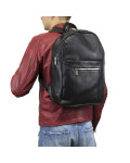 Leather backpack mod. Palermo in genuine Black leather 100% made in Italy