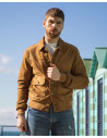 Men's Honey Suede Bomber Jacket - U03 | Leather Trend
