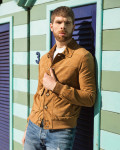 Bomber in Camoscio da Uomo Miele - U03 | Leather Trend