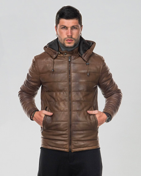 Men's leather down jacket - Berlino | Leather Trend