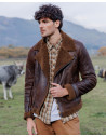 Men's leather and shearling perfecto - Alberto | Leather Trend