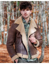 Men's leather and shearling perfecto - Alberto | Leather Trend