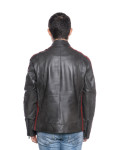 Men's Dark Gray Leather Biker Jacket – Axel | Leather Trend