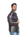 Biker in Pelle da Uomo Grgio Scuro – Axel | Leather Trend