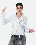 Women's White Perfecto Leather Jacket | Leather Trend
