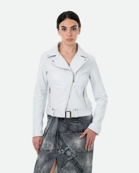 Chiodo Donna Bianco in Pelle – Celina | Leather Trend