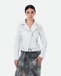 Women's White Perfecto Leather Jacket | Leather Trend