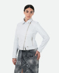 Women's White Perfecto Leather Jacket | Leather Trend