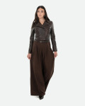 Women's Dark Brown Leather Perfecto - Chiodino Bis | Leather Trend