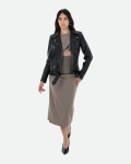 Women's black leather perfecto jacket – Emma | Leather Trend