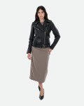 Women's black leather perfecto jacket – Emma | Leather Trend