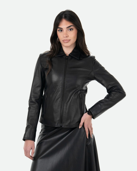 Giacca in Pelle da Donna Nera - Eva | Leather Trend