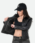 Women’s Black Leather Biker Jacket - Kelly | Leather Trend