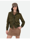 Women's Dark Green Suede Bomber Jacket – Polo Bis | Leather Trend