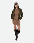 Women's Dark Green Suede Bomber Jacket – Polo Bis | Leather Trend