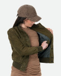 Bomber in Camoscio Donna Verde Scuro – Polo Bis | Leather Trend