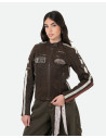 Nubuck Dark Brown Biker Jacket – Raven | Leather Trend