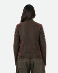 Nubuck Dark Brown Biker Jacket – Raven | Leather Trend