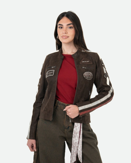 Biker in Nabuk Testa di Moro – Raven | Leather Trend 2
