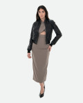 Bomber Donna Nero in Pelle - Timberly | Leather Trend