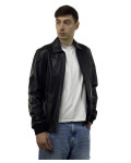 Men's bomber mod. Positano in genuine black leather 100% made in Italy