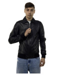 Men's bomber mod. Positano in genuine black leather 100% made in Italy