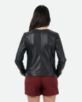 Giacca Donna Nera in Pelle – Viola | Leather Trend