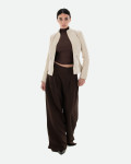 Giacca in Pelle Donna Beige - Zara | Leather Trend