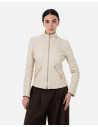 Women's Beige Leather Jacket - Zara | Leather Trend