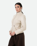 Giacca in Pelle Donna Beige - Zara | Leather Trend