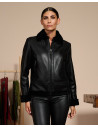 Women's Black Shearling Jacket - Matilde | Leather Trend