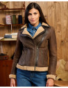 Women's shearling perfecto jacket - Rebecca | Leather Trend