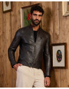 Giacca Biker Uomo Testa di Moro in Pelle - U06 | Leather Trend