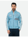 Men's Light Blue Leather Biker Jacket – Axel | Leather Trend