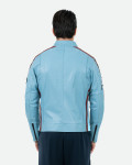 Men's Light Blue Leather Biker Jacket – Axel | Leather Trend