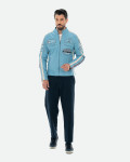 Men's Light Blue Leather Biker Jacket – Axel | Leather Trend