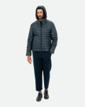 Piumino in pelle da uomo blu - Rio | Leather Trend