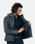 Piumino in pelle da uomo blu - Rio | Leather Trend