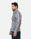 Men's Gray Buffed Leather Biker Jacket – Axel | Leather Trend