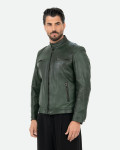 Giacca biker verde da uomo – Avatar | Leather Trend