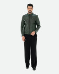 Biker Men's Green Leather Jacket - Avatar | Leather Trend