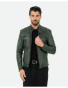 Giacca biker verde da uomo – Avatar | Leather Trend